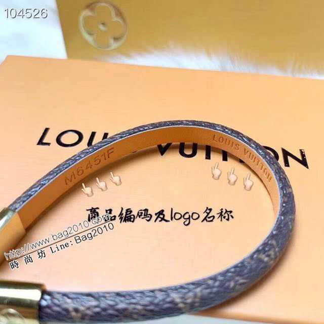 Louis Vuitton新款飾品 路易威登老花皮手鏈 LV羽毛包珍珠手環  zglv2163